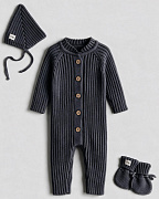 Комплект Mimibaby 3в1 лапша (хлопок) антрацитовый 56