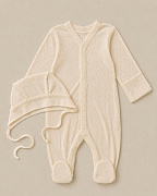 Комбинезон и чепчик Little Star Ажур 325016 (ЧЗ-мз) бежевый 62