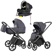 Коляска Carrello Vector 2025 CRL-6551 Nova Black Line с базой Isofix 3 в 1 Ultimate Grey