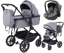 Детская коляска Rant Moss 3 в 1 с автокреслом Rant Miro Olive Classic Grey