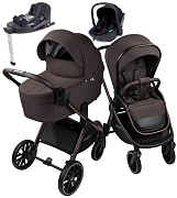 Детская коляска AmaroBaby Phenom 4 в 1 с автокреслом Rant Miro Black и базой шоколадный