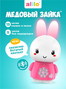 Музыкальная интерактивная игрушка alilo G6+ Медовый зайка 60304 розовый