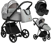 Детская коляска Roan Sol Flowers 3 в 1 с автокреслом Pituso Baesa Pro Black RSF/5002 Gray/Black