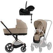 Коляска Cybex Priam IV Rosegold complete Cloud G Magic Black Base G 3 в 1 Cozy Beige
