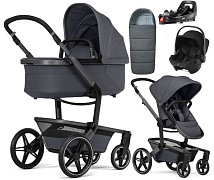 Детская коляска 4 в 1 Joolz Day 5 и автокресло Baby-Safe Core Space Black и база Vario Base 5Z + конверт в подарок Stone grey