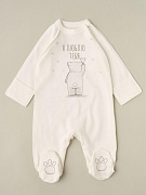 Комбинезон на кнопках интерлок Little Star мишка - я люблю тебя, крем 74