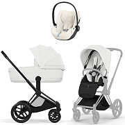 Коляска Cybex Priam V Matt Black Style Cloud T Off White Plus 3 в 1 Off White