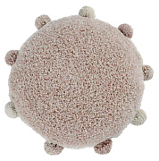 Круглая интерьерная подушка Lorena Canals с помпонами винтажно-нюдовая 48х48 см