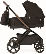 Детская коляска Adamex Como 2 в 1 satin carbon — т. корич. атлас. — рама черн