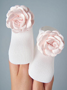 Носочки трикотажные Little Star 00055 (ЧЗ-мз) розочки, белый/розовый, 8 см