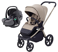 Детская прогулочная коляска Rant Flex Color с автокреслом Evomax Grey Sandy Beige