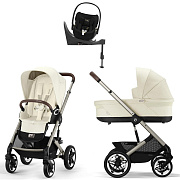 Коляска Cybex Talos S Lux TPE complete Cloud T Jeremy Scott Wings Base T 4 в 1 Seashell Beige с дождевиками