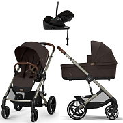 Коляска Cybex Balios S Lux TPE complete Cloud G Moon Black Plus Base G 4 в 1 Chocolate Brown с дождевиками