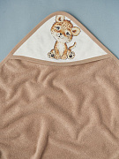 Пелёнка с уголком Little Star Рысенок Малыш 100х100 61651 (ЧЗ-мз) бежевая махра/бежевый