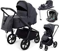 Детская коляска Rant Flex Forma 4 в 1 RA124 с автокреслом Miro Olive и базой Graphite графит