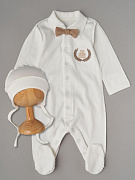 Комплект Little Star Герб Мишка комбинезон и чепчик 32321 (ЧЗ-мз) крем 62