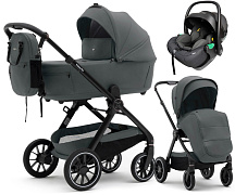 Коляска Agex Prima Pro 3 в 1 с автокреслом i-Safe Black APP633 Grey (Серый)