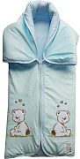 Конверт-одеяло Папитто на молнии с вышивкой 53-150 Голубой