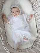 Крестильный набор НаследникЪ Выжанова (рубашка+чепчик) КР-3 ЧЗ белый 62