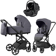 Коляска Carrello Alfa CRL-6522 2025 Vega CRL-14101 Absolute Black 3 в 1 Fashion Grey