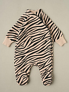 Комбинезон Little Star Зебра из футера с начесом 0214 (ЧЗ-мз) светло-бежевый 62