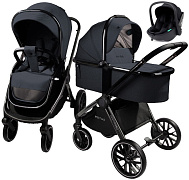 Детская коляска AmaroBaby Motus V2 3 в 1 с автокреслом Rant Miro Black серый