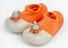 Ботиночки-носочки детские AmaroBaby First Step Pure Toys с дышащей подошвой оранжевый 22