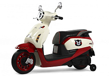 Детский электромотоцикл RiverToys Z555ZZ бежево-красный