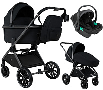 Детская коляска Pituso Mayla Plus 3 в 1 с автокреслом Santiso Pro Black Black/Graphite