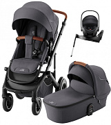 Коляска 4 в 1 Britax Roemer Smile 5Z и автокресло Baby-Safe Pro Classic Deep Black + Vario Base 5Z Midnight Grey