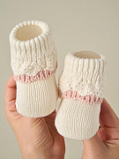 Носочки вязаные Little Star с рюшей 5105 (ЧЗ-нк) кремовый/пудровый