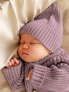 Шапочка вязаная AmaroBaby Pure Love Tot, демисезонная ЧЗ пудровый 42