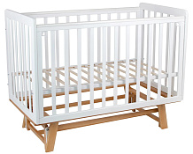 Детская кроватка Indigo Style продольный маятник белый натуральный
