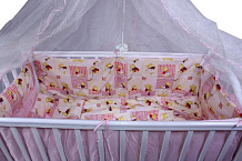 Комплект в кроватку Ласка классик 8 предметов розовый