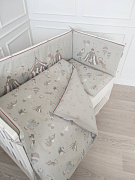 Комплект в кровать Lappetti Волшебный сон для прямоугольной кроватки 6 предметов серый
