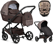 Детская коляска Tutis Viva 6 Plus Wild Elegance 3 в 1 с автокреслом Beno Beige Wild Mocca