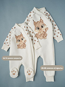 Комбинезон Little Star на молнии термобелье 83045 рысенок, крем 92