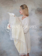 Плед гладкий НаследникЪ Выжанова с кружевом 95х110 НВ7003-18 экрю/крем