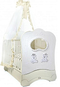 Детская кроватка Feretti Majesty Brillante FMS Oblo маятник продольный BIANCO/WHITE (белая)