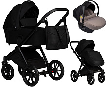 Детская коляска Indigo Solio 3 в 1 с автокреслом Avionaut Cosmo Beige So06 черный