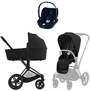 Коляска Cybex Priam IV Matt Black complete Cloud T Rebellious Luxury Denim Blue 3 в 1 Sepia Black
