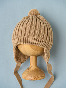 Шапка Little Star Лапша подклад флис, помпон вязаный 5603 (ЧЗ-нк) мокко 38