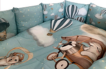 Комплект в кроватку Lappetti Навстречу приключениям для овальный кроватки 6 предметов голубой