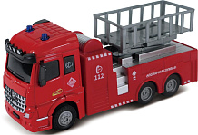 Пожарная машина Funky toys с подъемным механизмом, кабина die-cast, инер-ый механизм, свет, звук