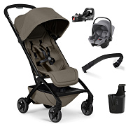 Прогулочная коляска Joolz Aer 2 SE и автокресло Baby-Safe Core Frost Grey и база Vario Base 5Z Hazel brown