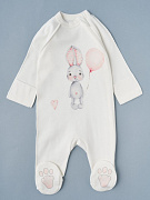 Комбинезон на молнии Little Star 0208 зайка с шариком, крем 74