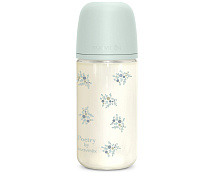 Стеклянная бутылочка для кормления Suavinex Poetry SX PRO 240 мл, средний поток, 3 мес+ 308953 BL