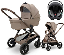 Коляска Agex Prima Pro 3 в 1 с автокреслом i-Team ATG519 Grey APD221 Dune бежевый