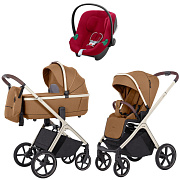 Коляска Carrello Vector CRL-6550 и автокресло Cybex Aton B2 Dynamic Red 3 в 1 Coral Beige