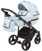 Детская коляска Adamex Cortina 3 в 1 CT-205 (кожа голубая+голубой)
